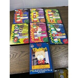 Lot Of 7 South Park DVDs Volumes 1-6 Comedy Central + Timmy DVD Show